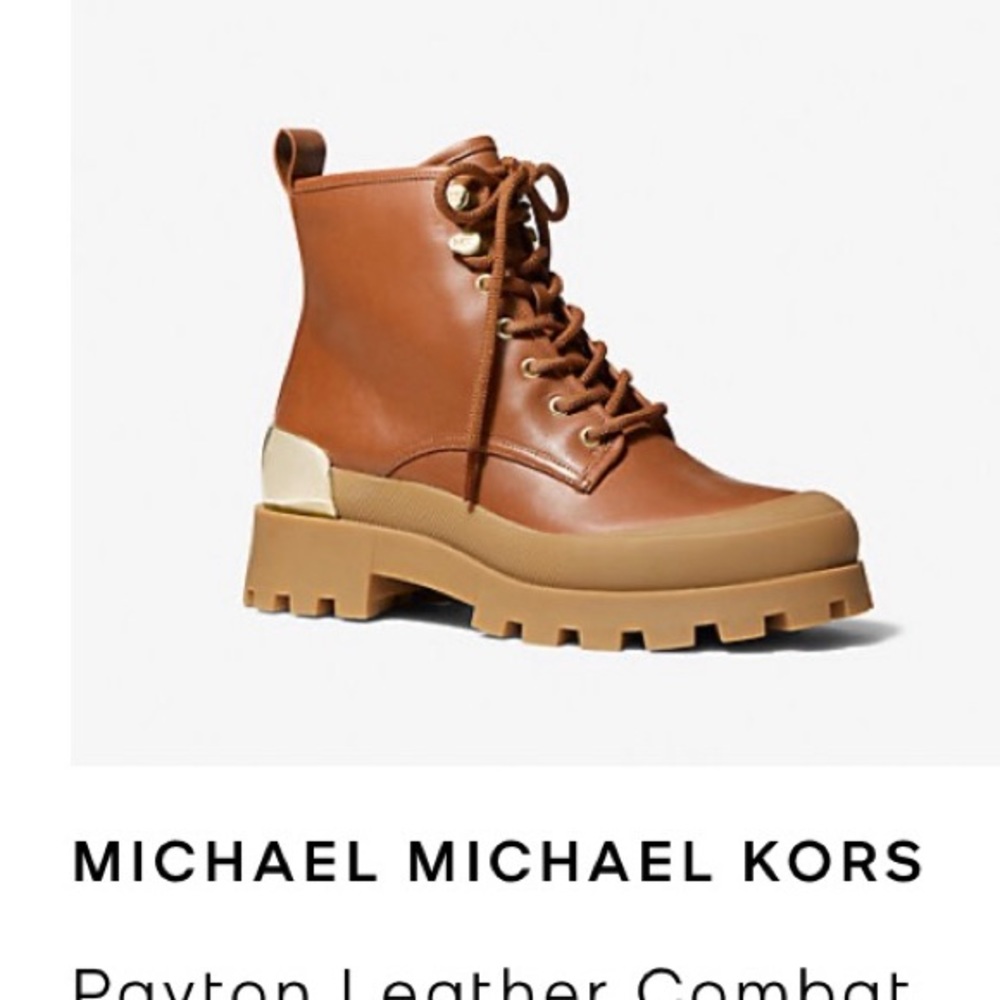 Michael Kors leather combat boots. Brand new. Never worn. Still in box.